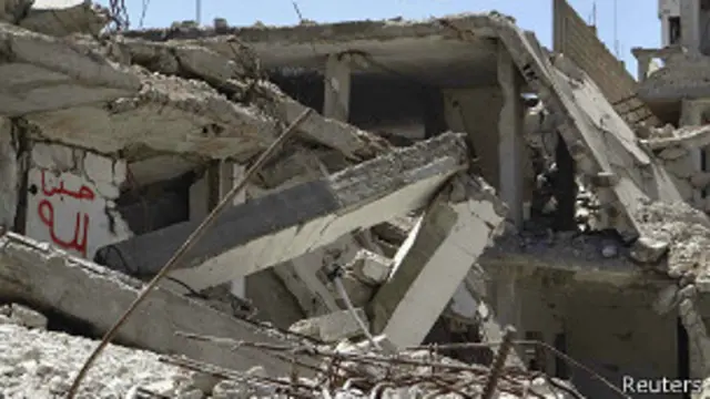 Разрушения в пригороде Дамаска