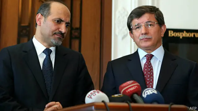 وزیر خارجه ترکیه چند روز پیش با احمد جربا، از رهبران یکی از گروه‌های مخالف بشار اسد دیدار کرد