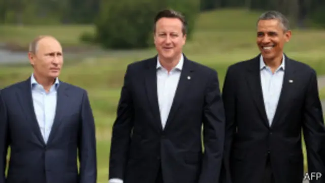 اوباما، کامرون و پوتین