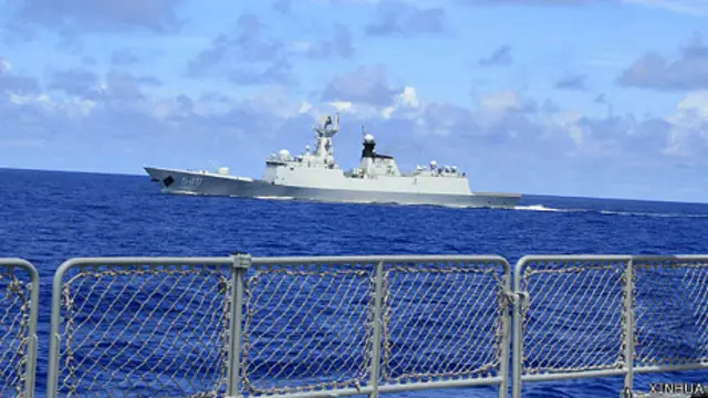 从益阳舰上拍摄的常州舰（新华社图片27/8/2013）