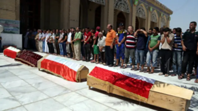 تشييع قتلى احدى الهجمات في الاعظمية ببغداد