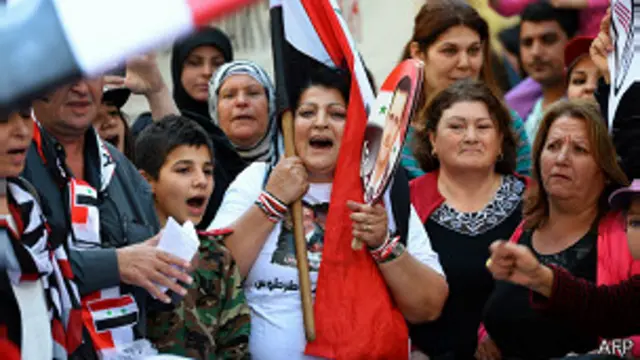Simpatizantes de Asad en una manifestación en Australia
