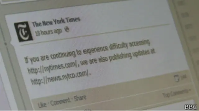 Exército Eletrônico sírio redirecionou usuários do jornal americano para seu próprio site