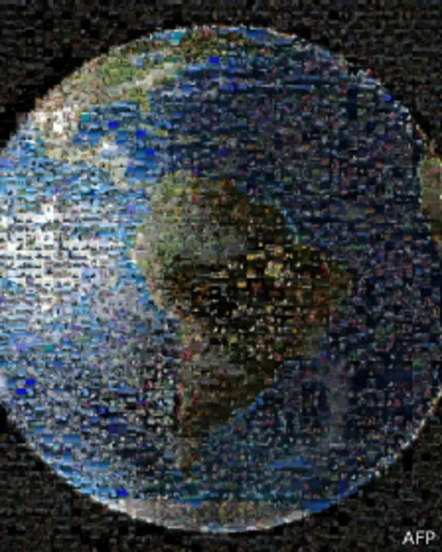 Mapa de imágenes creado por la NASA de usuarios de Facebook en todo el mundo