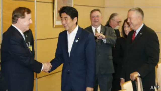 安倍與美國議員們見面