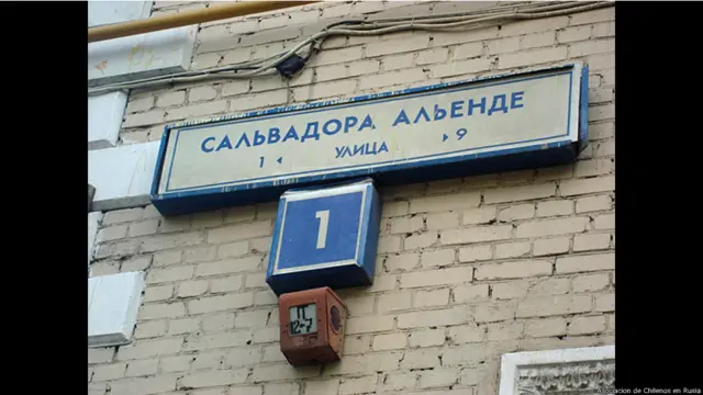 Calle Salvador Allende en Moscú. Foto: cortesía Asociación de Chilenos en Rusia