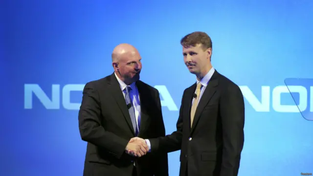 Steve Ballmer dan Risto Siilasmaa, Markku Ulander/Lehtikuva/Reuters