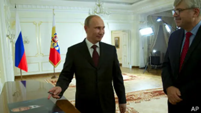 Владимир Путин и журналист Ассошиэйтед Пресс