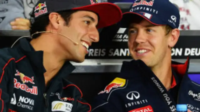 Ricciardo y Sebastian Vettel
