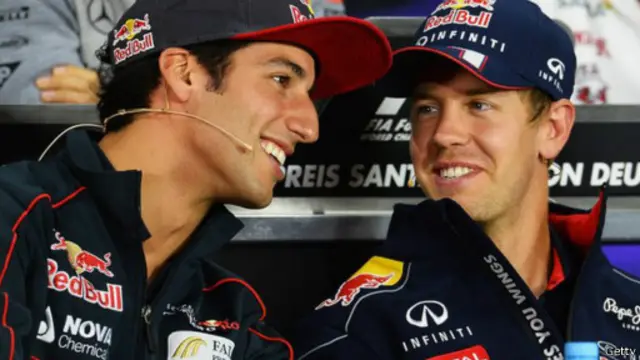 Daniel Ricciardo dan Sebastian Vettel 