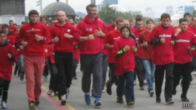 Ройзман на пробежке