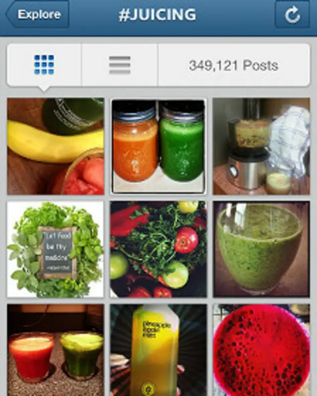 Juicing en Instagram