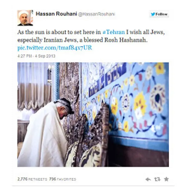Həsən Rohani, twitter