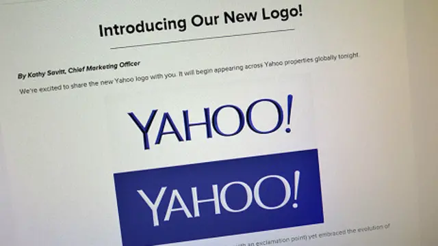 雅虎Tumblr頁面上展示的雅虎新標誌（5/9/2013）