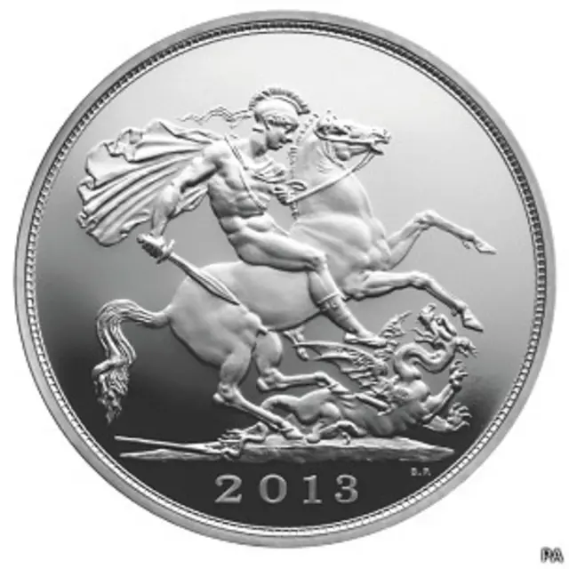 20镑银币上将刻有圣乔治和龙的经典图案