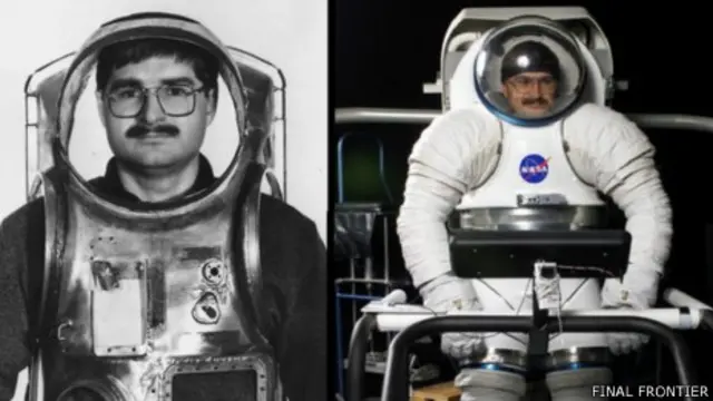 Nikolay Moiseev probando trajes espaciales