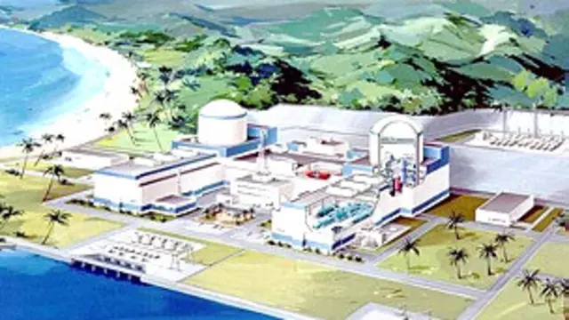 Nhà máy điện hạt nhân tại Ninh Thuận nằm sát biển.