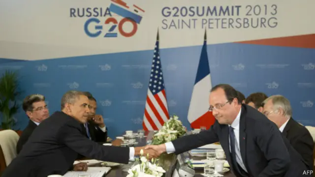 Obama e Hollande no G20 (AFP)