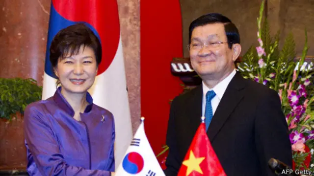 Bà Park và ông Sang đã có mặt tại buổi họp báo chung ở Phủ Chủ tịch hôm 9/9