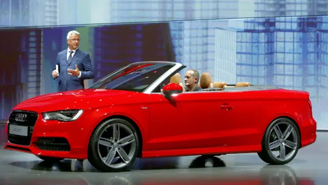 آودي A3 المكشوفة في اول ظهور لها في معرض فرانكفورت. يعتبر المعرض الاكبر من نوعه في العالم.