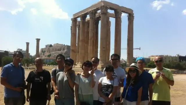 Turistas chinos en Grecia