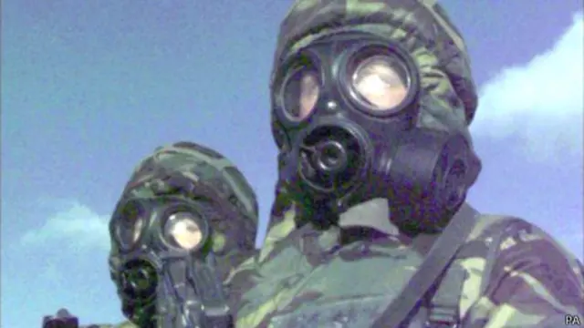 Учение по химзащите в Великобритании 10 декабря 1999 года