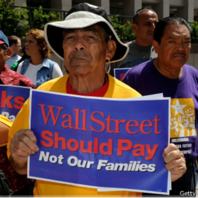 Protesta por crisis financiera