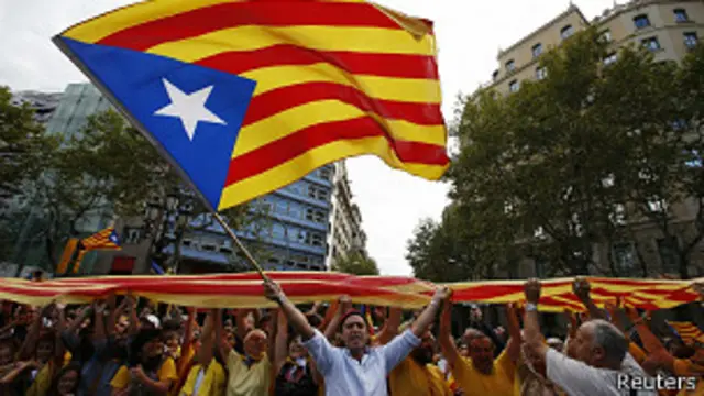 Manifestacion por la independencia en Cataluña