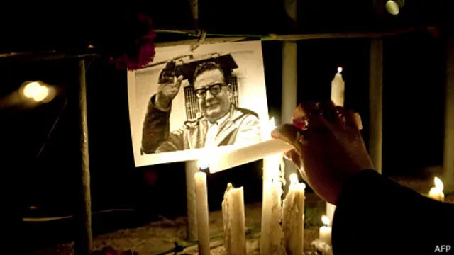 سالوادور آلنده، رئیس‌جمهور وقت شیلی، برای بسیاری از چهره‌های چپ‌گرای محبوب است