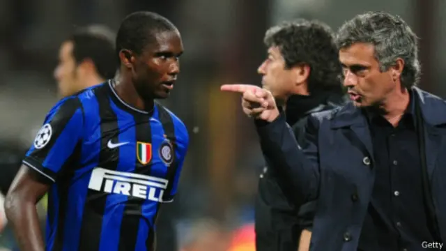 Samuel Eto'o dan Jose Mourinho saat memperkuat Inter Milan.