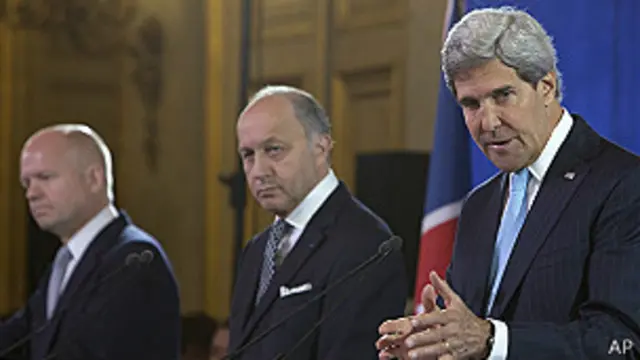 William Hague, Laurent Fabius, John Kerry