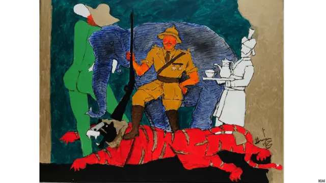 एमएफ़ हुसैन की पेंटिंग