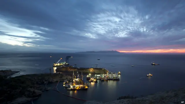 Операция по приведению "Косты Конкордии" в вертикальное положение