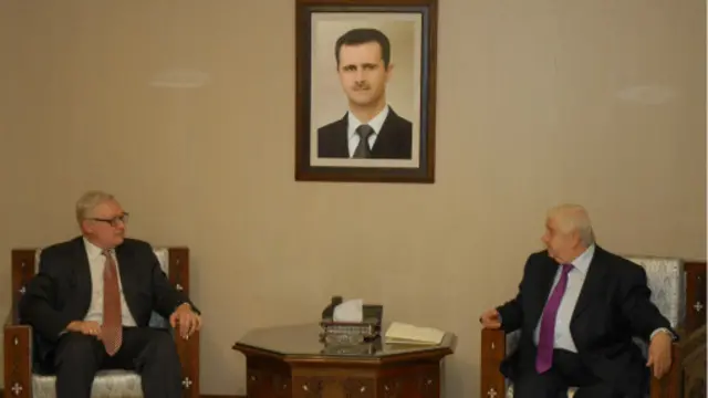 نائب وزير الخارجية الروسي خلال اجتماعه مع وزير الخارجية وليد المعلم.