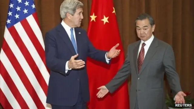 美國國務卿克里與中國外長王毅