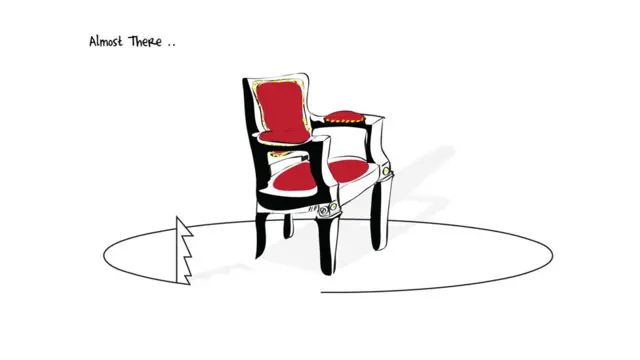 Яман собиқ президенти Али Абдуллоҳ Солиҳ тиббий муолижа учун мамлакатни тарк этишга мажбур бўларкан, рассом кекса раҳбарнинг қудратдаги кунлари саноқли қолганини ҳис қилган.