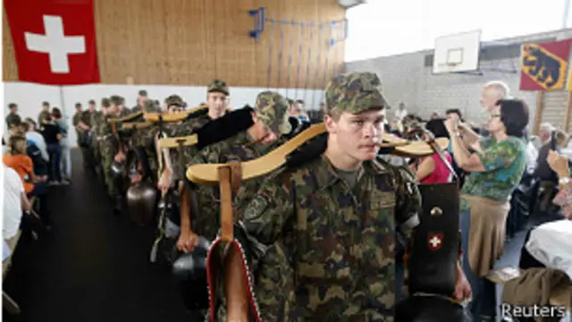 Jóvenes del ejército suizo
