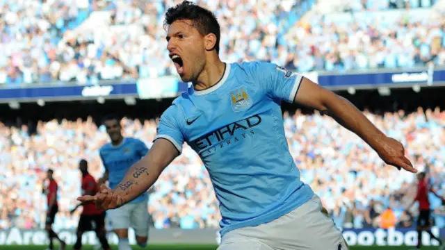 اجويرو احرز هدفين في المباراة