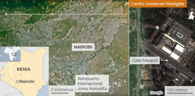 Mapa con ubicación del centro comercial