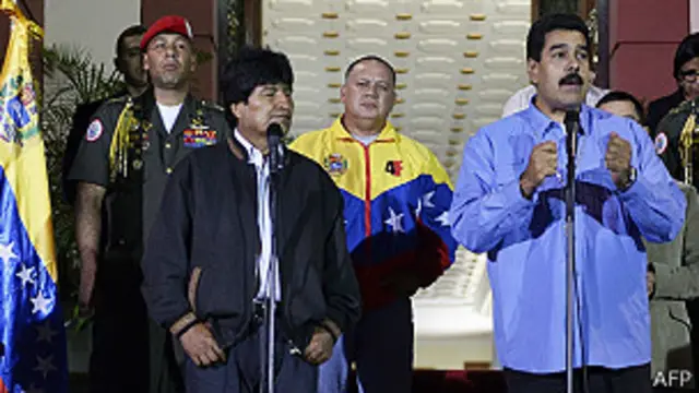 Evo Morales, presidente de Bolivia y Nicolás Maduro, presidente de Venezuela