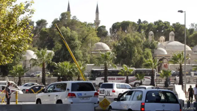 Машины инспекторов ООН в Дамаске