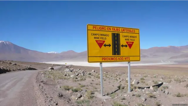 Campo minado en los Andes chilenos