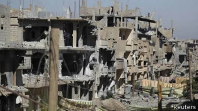 Следы боев в Сирии