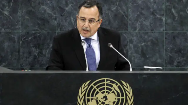 جاءت الكلمة في كلمة مصر أمام الجمعية العامة للأمم المتحدة في نيويورك. 