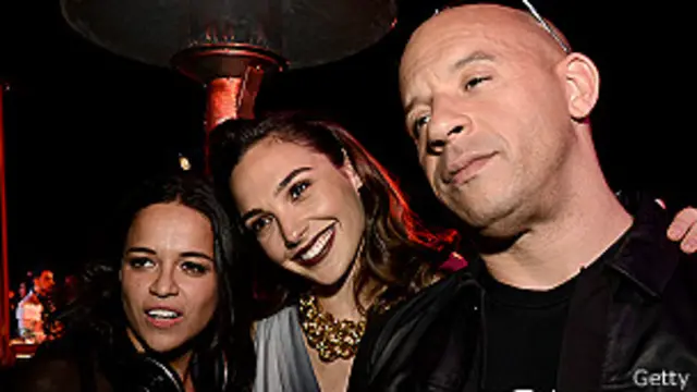 Michelle Rodríguez, Gal Gadot y Vin Diesel en el estreno de "Fast & Furious 6"