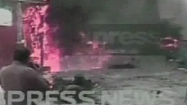 Imágenes en TV de la explosión