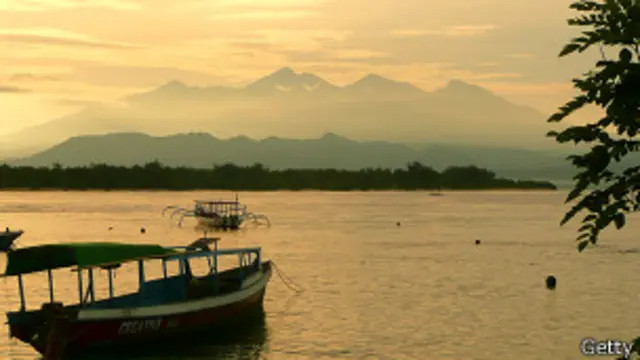 Vista de la Isla de Lombok en Indonesia