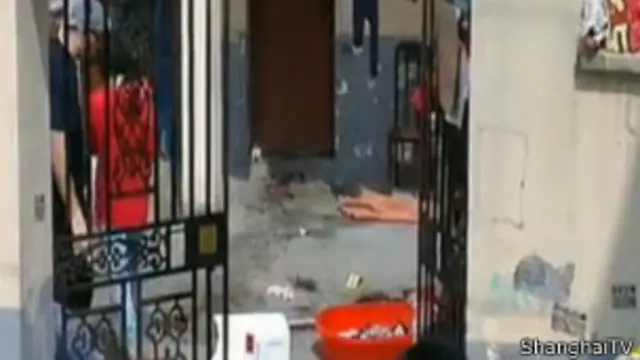 案发现场（上海电视台新闻截屏）