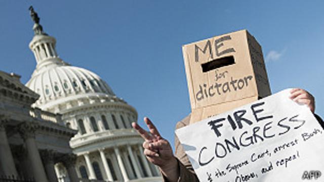Manifestante no Congresso dos EUA