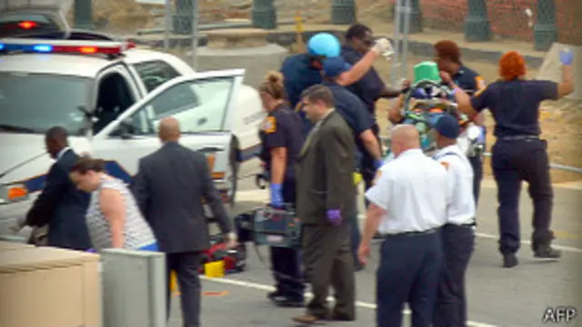 事发时，警方封锁了国会山周边街道。